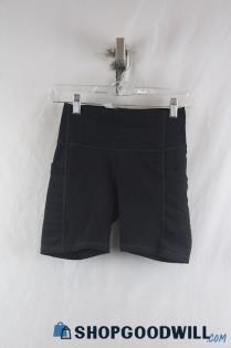 Fabletics Women's Black Mesh Pocket Biker Shorts sz XS