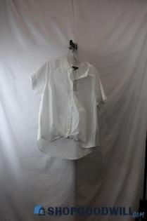 NWT 7 For all Mankind Woman's White Button Up sz L