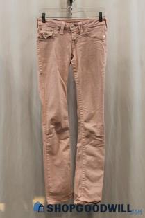 True Religion Women's Pink Skinny Ankle Jean SZ 26