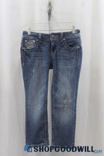 Miss Me Womens Blue Wash Straight Leg Jean Sz 27