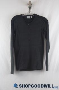 Athleta Women's Black Active 1/4 Zip-Up Long Sleeve Tee sz S