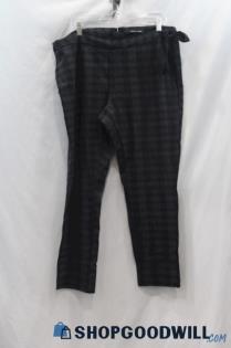 Amanda + Chelsea Women's Black/Gray Plaid Ankle Pant sz 16W