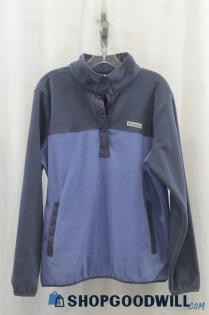 Columbia Womens Blue 1/4 Snap Button Sweater Sz XL