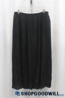 Chicos Womens Black Textured Maxi Skirt Sz L