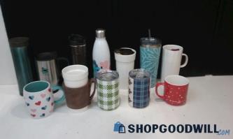 Caribou Coffee Lot W/Stainless Stain Metal Tumbler W/More