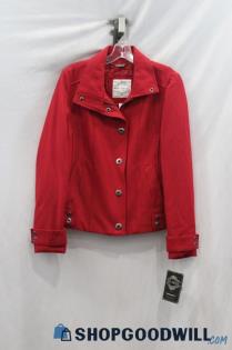 NWT Big Chill Women's Red Button Up Collared Coat sz M