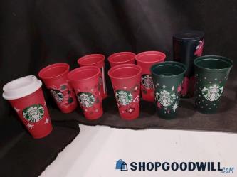 Starbucks Holiday Coffee Mugs w One Lid