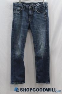 Silver Jeans Women's Blue Weathered Straight Leg Jean sz 32x30