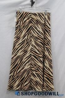 NWT SOCIALITE Women Brown Zebra Print Long Skirt Sz M