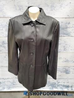 Leather Limited Women's Black leather coat - Size L