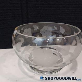 Appears To Be Rieke's Crisa Salad/Fruit Bowl W/Etched Flowers