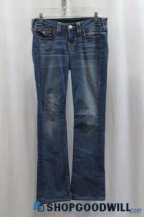 True Religion Women's Blue Wash Slim Boot Jean SZ 28