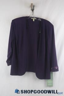 NWT Maya Brooke Women's Plum Sequin Embellished Open Cardigan sz 14