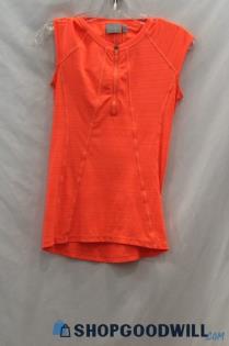 Athleta Women's Hot Pink 1/4 Zip Sleeveless Tank Vest sz XXS