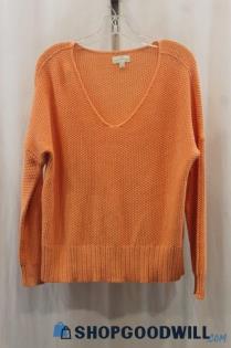 Lucky Brand Women's Orange Knit Pullover Sweater SZ XS