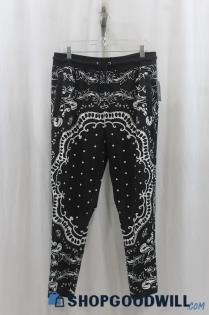 NWT INC Womens Black/White Pattern Pullon Pants Sz M