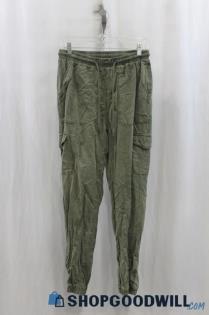 NWT 7 For All Mankind Womens Olive Green Cargo Jogger Pants Sz S