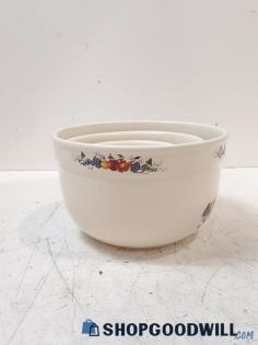 3 PC World China Fruit Nesting Bowls