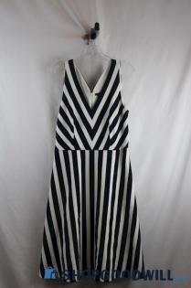 Ann Taylor SZ 10 Dress Navy & White