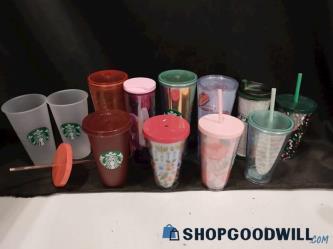 Starbucks Cups w lids & Straws Lot