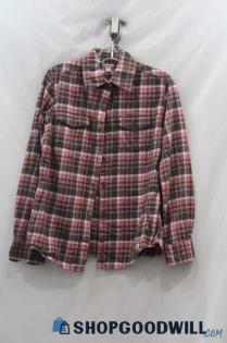 Carhartt Women's Pink/Burgundy Plaid Button Up Shirt Sz S