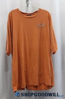 Harley Davidson Men's Orange Pullover T-Shirt SZ 2XL