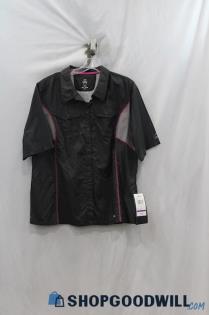 NWT Cabela's Women's Black/Purple Lightweight Performance Button Up sz 2XL