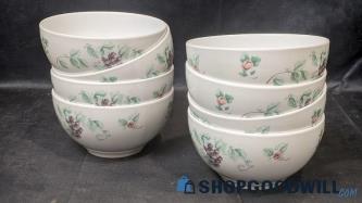 8pcs Pfaltzgraff Accents Grapevine Melamine 5-1/2" Everyday Use Dinner Bowls