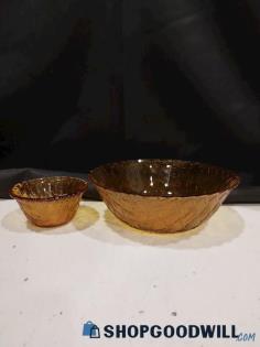 Vintage 2 Glass Bowls Small Large