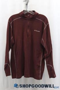 Columbia Men's Dark Red 1/4 Zip Sweater SZ L