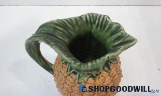 Vintage Ceramic Pineapple Pitcher Olfaire 8.5" Tall