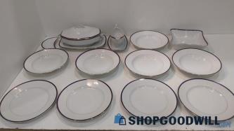 14pc. Vintage Schonwald 192 China Dishware White Plate Set