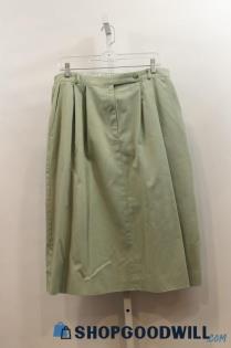 Vintage David Brooks Talbots Women's Light Green Pleated Skirt Sz 16P