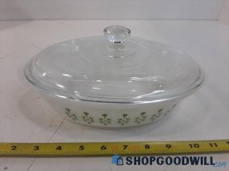 Unlabeled Ovenware Oval Glass Pan with Clear Lid 10" x 6" x 6"