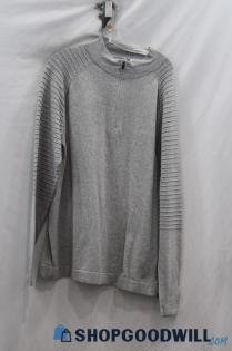 Puma Women's Light Gray Sleeve Ribbed 1/4 Zip Sweatshirt sz XL