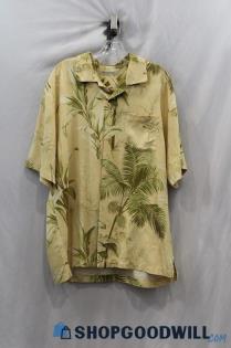 Tommy Bahama Men's Yellow/Green Tropical Patterned Button Up Shirt sz L