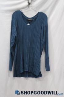 NWT Lane Bryant Women's Teal Loose Knit Long Sleeve Sweater sz 26/28