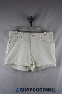 Levi's Women's White Cuffed Jean Shorts sz 32