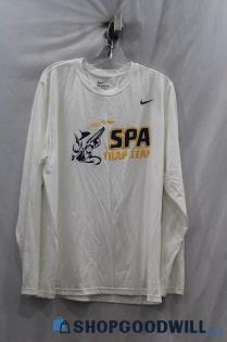 NWT NIKE Men's White SPA Trap Team Long Sleeve Athletic Cut T-Shirt Sz XL