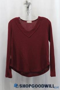 Altar'd State Women's Red Knit Sheer Blouse SZ XS