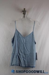 NWT RVCA Women's Pale Blue Chambray Back Cut-Out Tank Top sz S