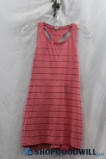 Athleta Women's Pink Sheer Striped Athletic Tank Top sz MT