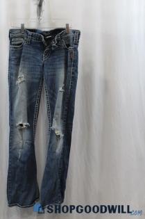 Silver Jeans Womens Medium Was Distressed Ripped Jeans Sz 29