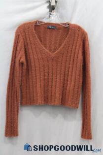 KLD Women's Brown V Neck Sweater Sz S