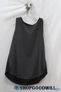 Loft Women's Black/White Polka Dot Tank Sz M