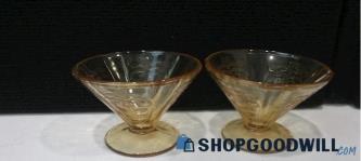 Vintage Federal Glass Madrid Sherbets Amber Lot