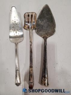 Lot of 3 Vintage Serving Utensils & 2 Misc