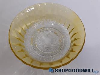 Unbranded Yellow Ribbed Textured Pattern Serving Bowl