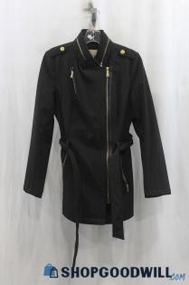 Michael Kors Womens Black Belted Coat Sz XS