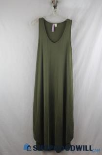 Alya Women's Olive Green Jersey Knit Scoop Neck Tank Top SZ M